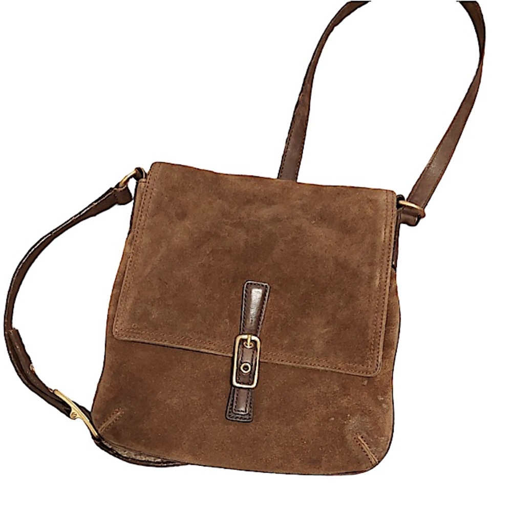 COACH VTG Suede Shoulder Bag Purse 9594